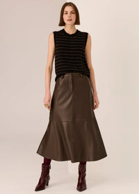 Carmel Striped Vest Black Chocolate