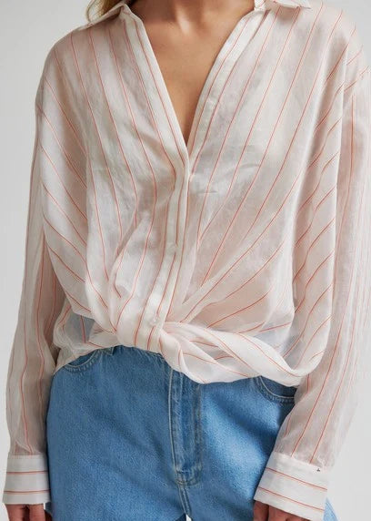 Chevy Twist Front Shirt - Creampuff Stripe