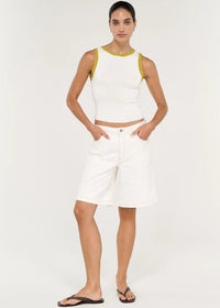 Nyra Denim Jorts - White