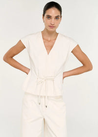 Roselle Tie Front Top - Cream