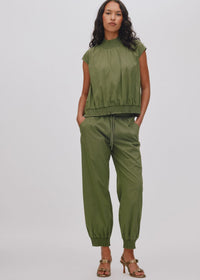 Rabens Saloner Domino Papery Angle Seam Pant - Olive