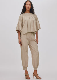 Rabens Saloner Domino Papery Angle Seam Pant - Sand
