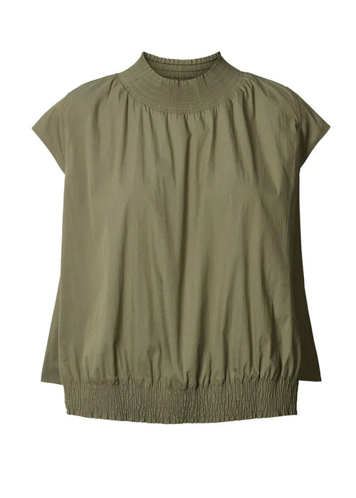 Green sleeveless top on a white background
