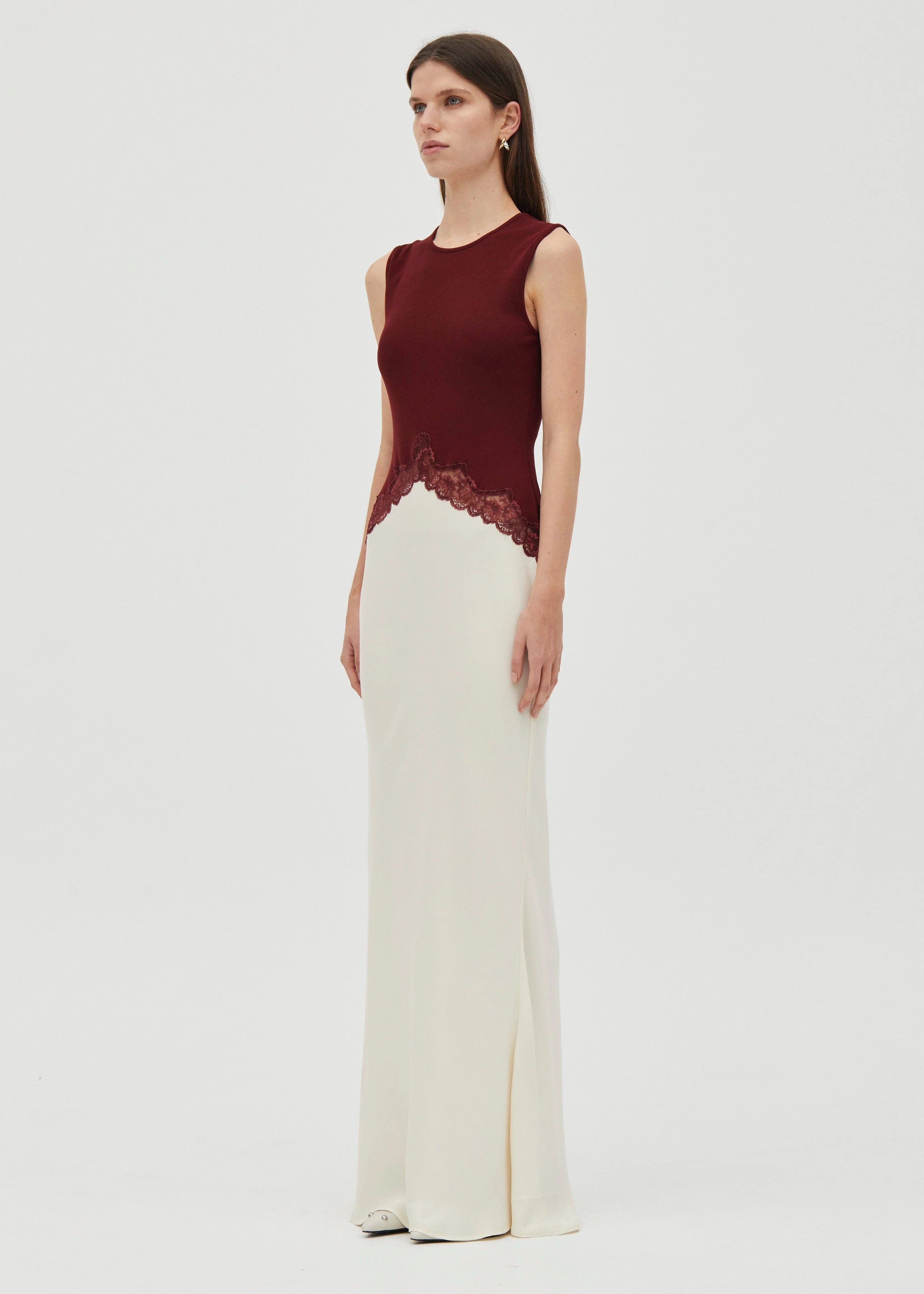 Echo Contrast Tank Dress Crimson