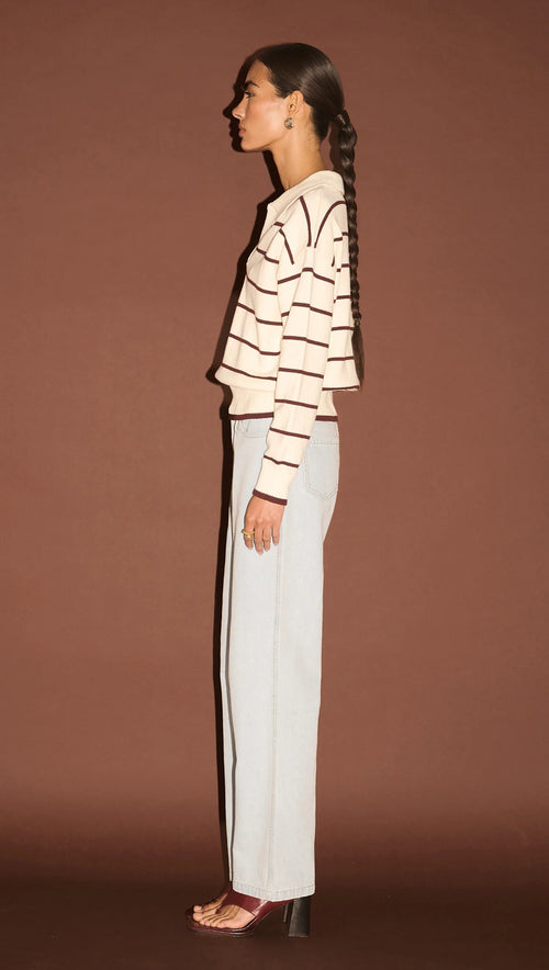 Elara Polo Jumper Cream/Chocolate