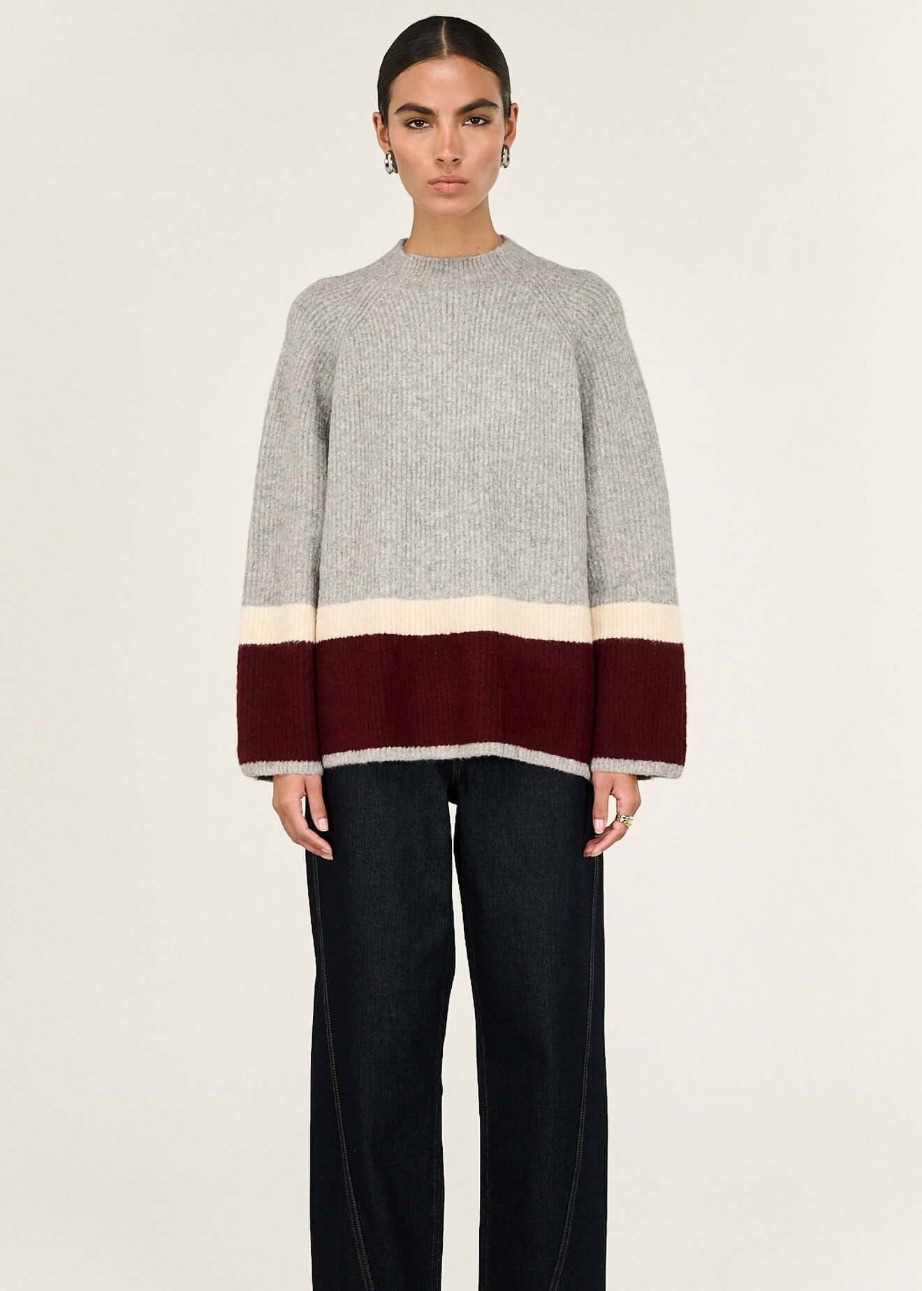 Elva Grey Raglan Jumper
