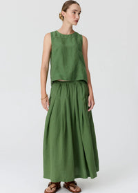 Frankie Pleat Skirt - Fern