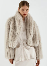Sofia Irina Giselle Cropped Coat- Champagne