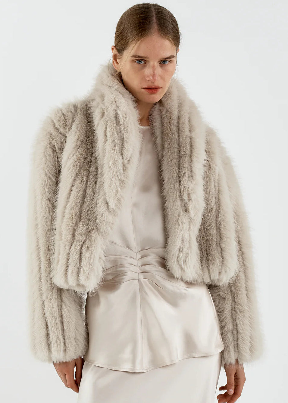 Sofia Irina Giselle Cropped Coat- Champagne