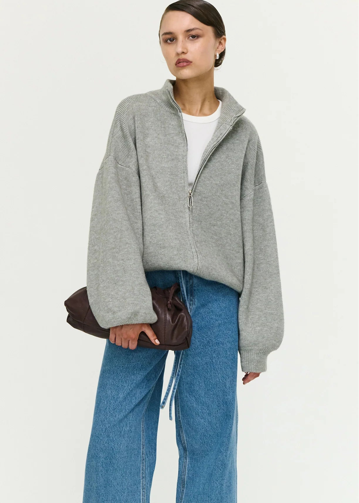 Harlow Oversized Cardigan - Grey Marle