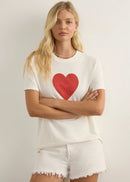Woman wearing whit t-shirt on white background