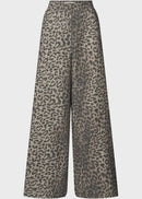Leopard print pants on a white background