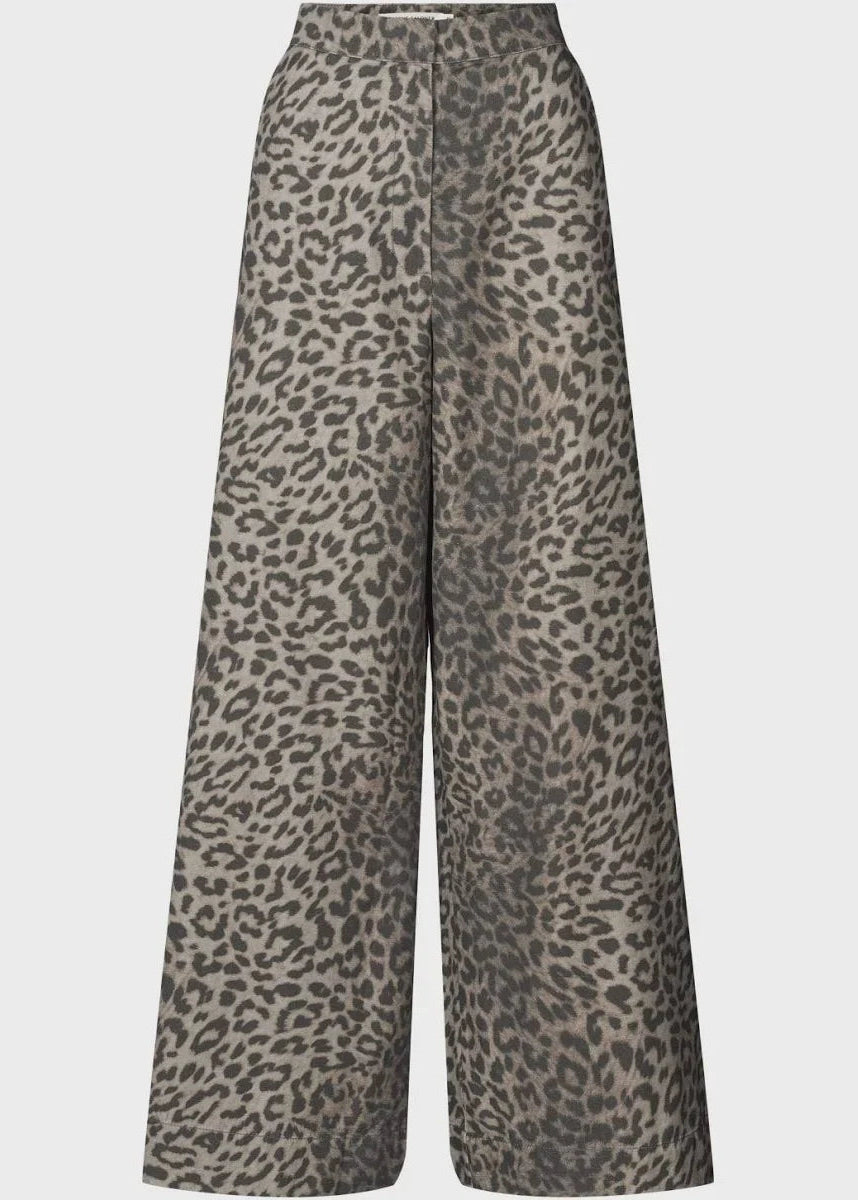 Leopard print pants on a white background