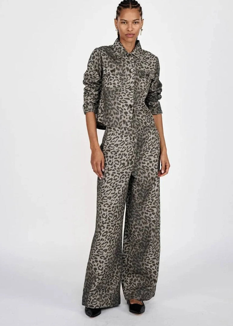 Inja Wide Leg Pant - Leopard Print