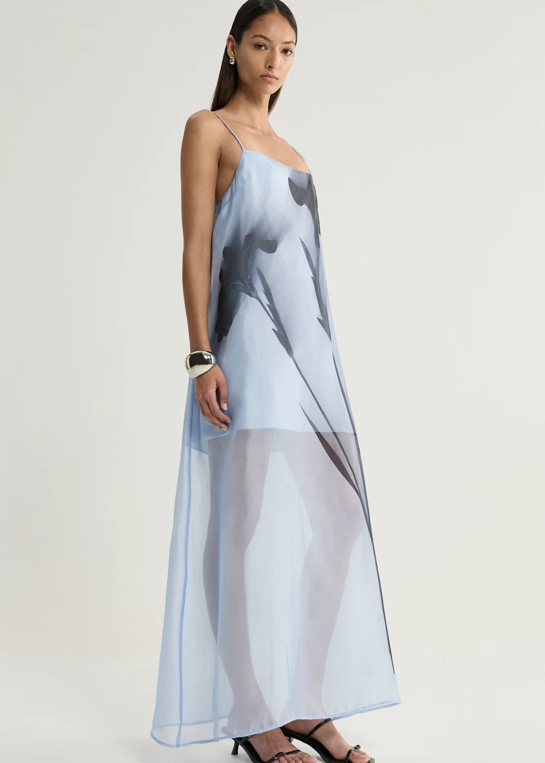 Jade Dress - Blue Floral Print