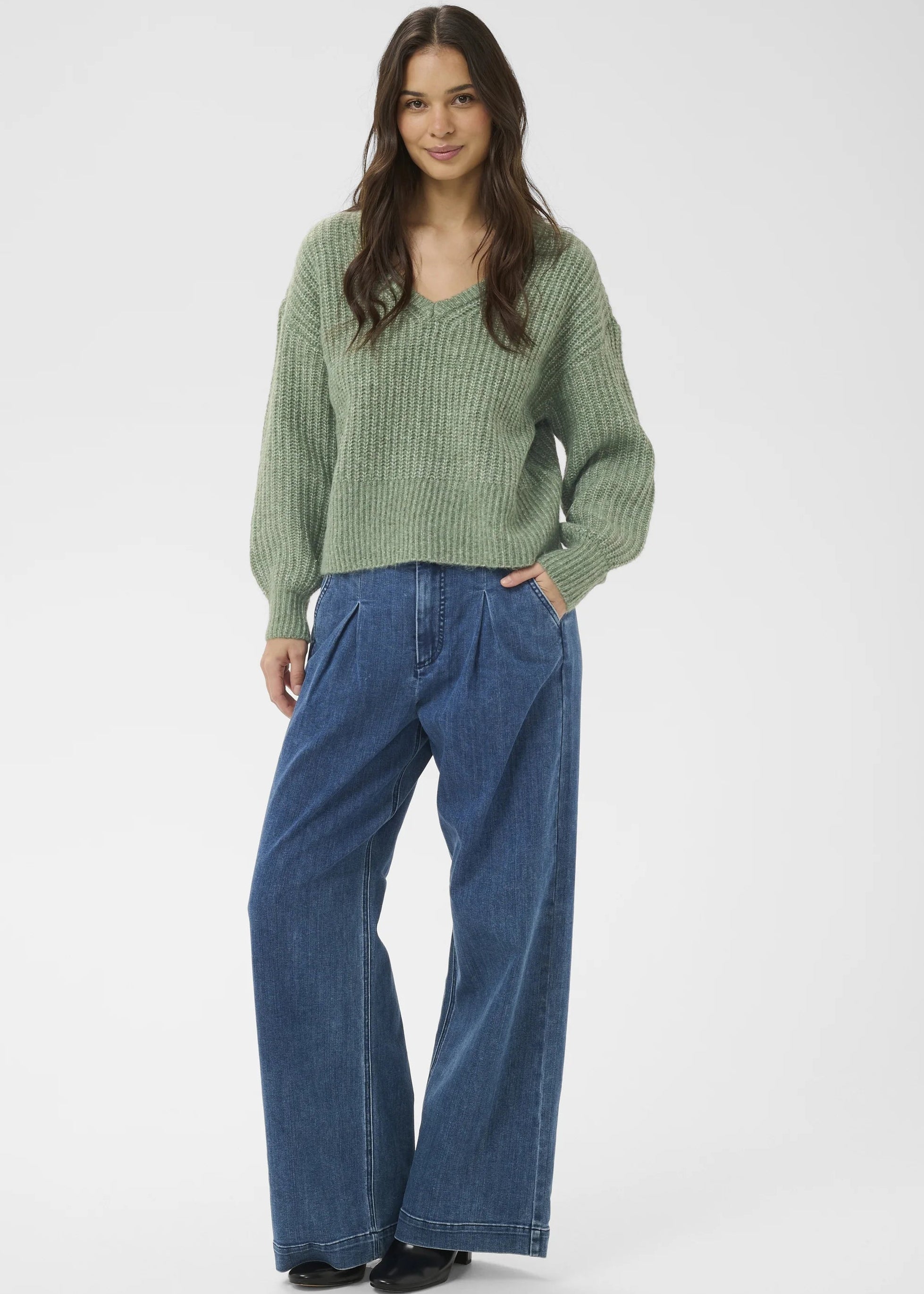 Kaffe KAlianne LS - Jumper - Sea Spray Melange