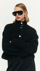 Staple The Label Katya Crop Sherpa Jacket - Black