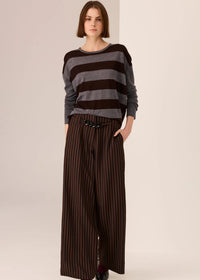 Meira Strip Knit- Charcoal/Choc