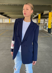 Sophie Moran Arm Patch Blazer - Navy