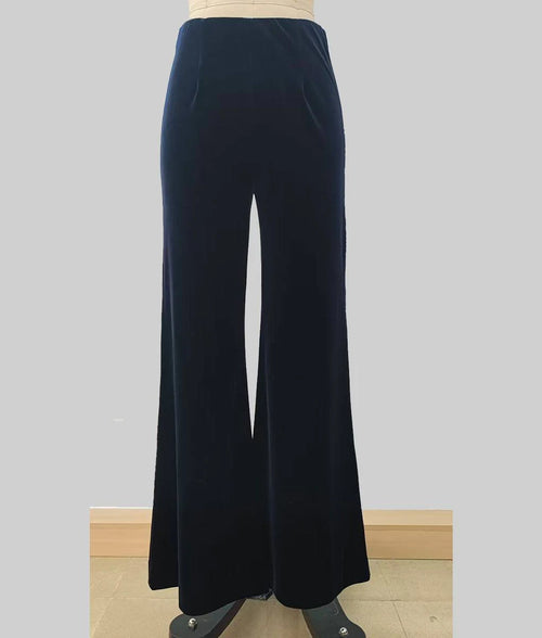 Sophie Moran Velvet Flared Pants – Navy