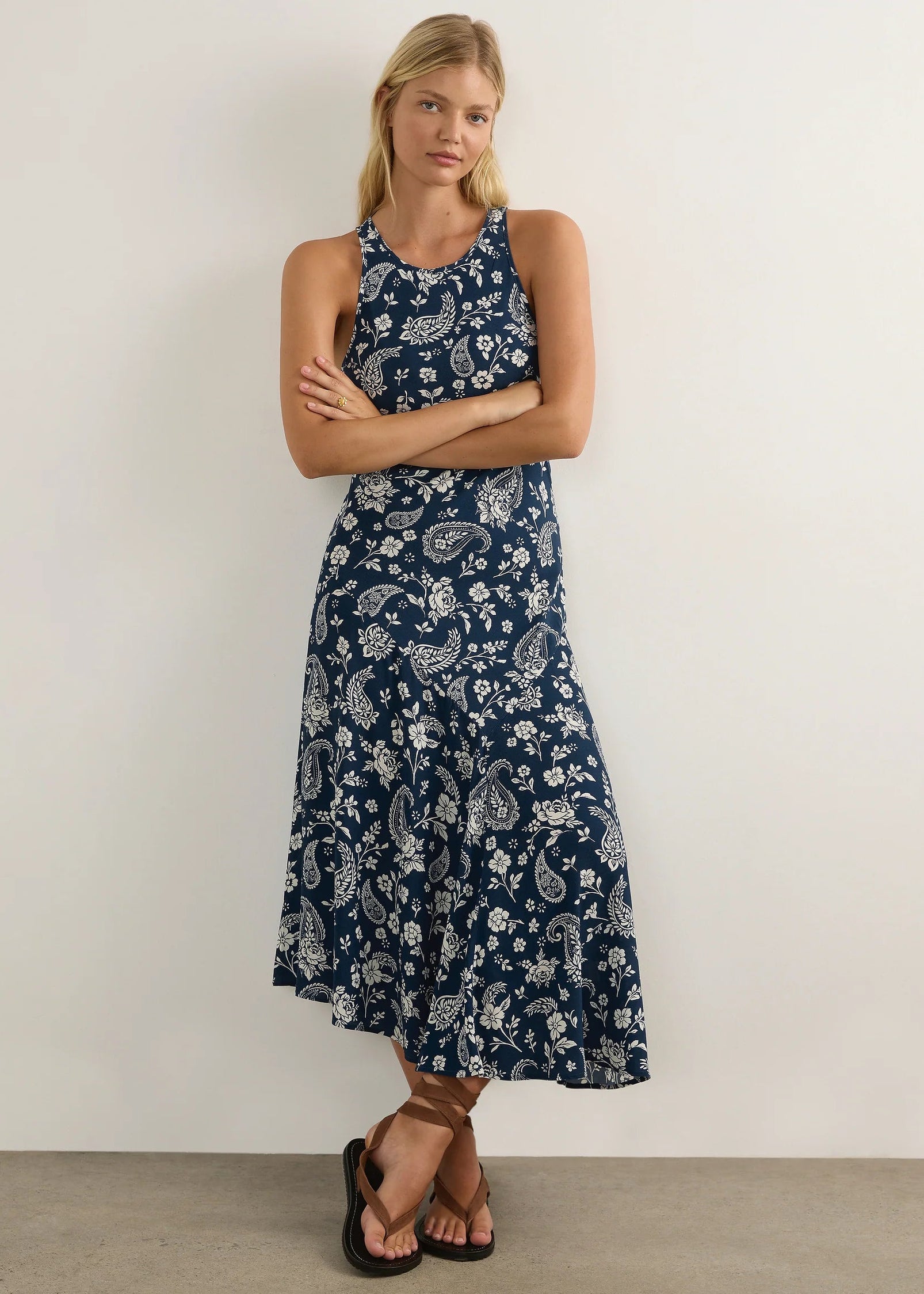 Auguste Neely Midi Dress- Navy Print