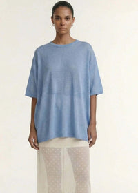 Orla Oversized Knit Tee - Blue