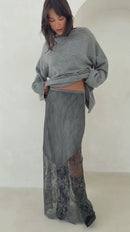Solene Lace Skirt - Grey
