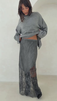 Solene Lace Skirt - Grey