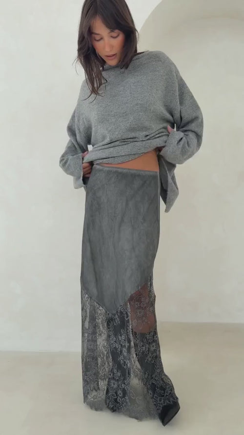 Solene Lace Skirt - Grey