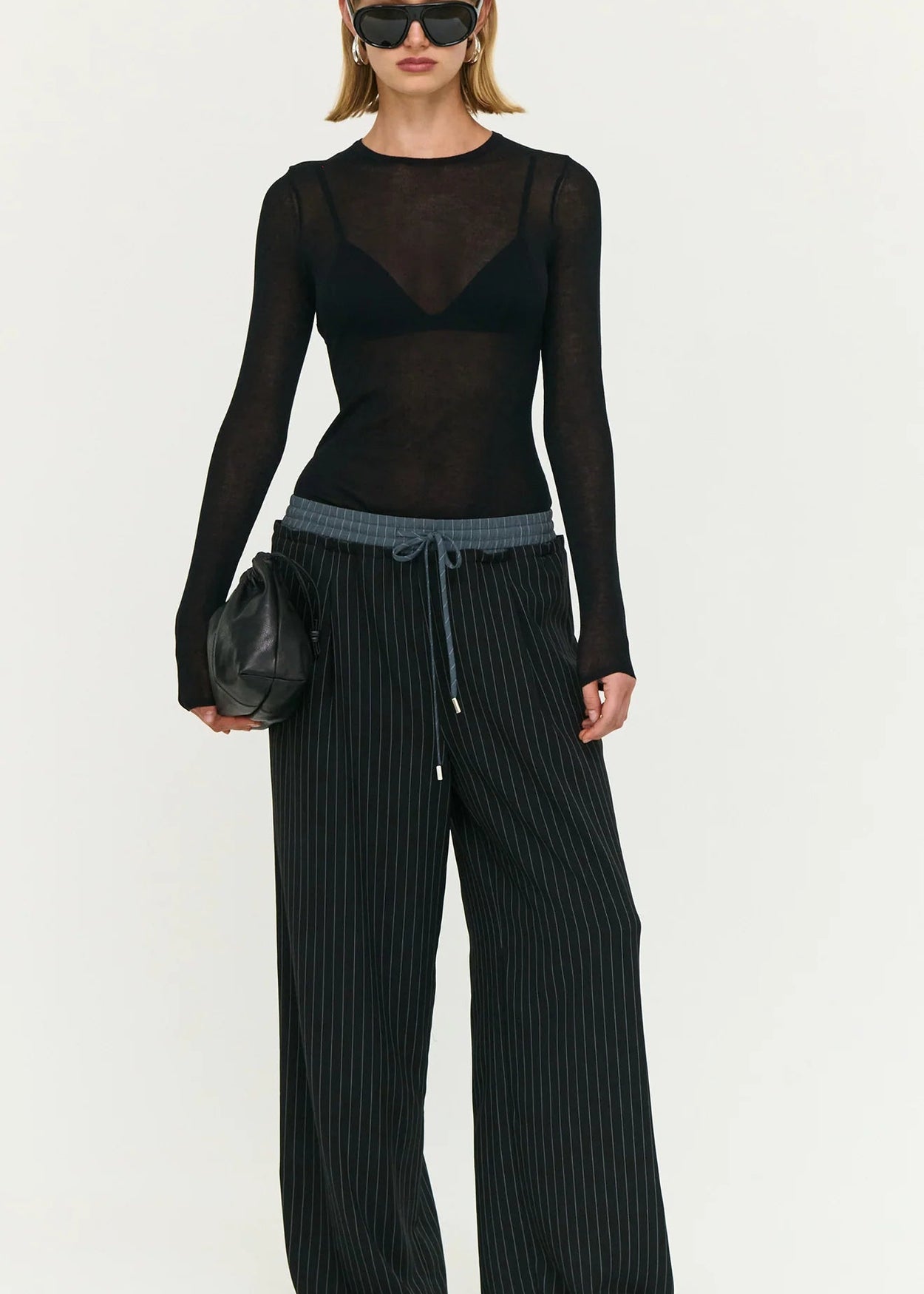 Rowen Relaxed Pant - Blue White Stripe