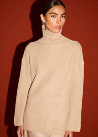 Sabine Roll Neck Jumper Oatmeal