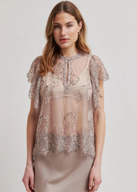 Savoya Lace Frill Blouse - Plaza Taupe