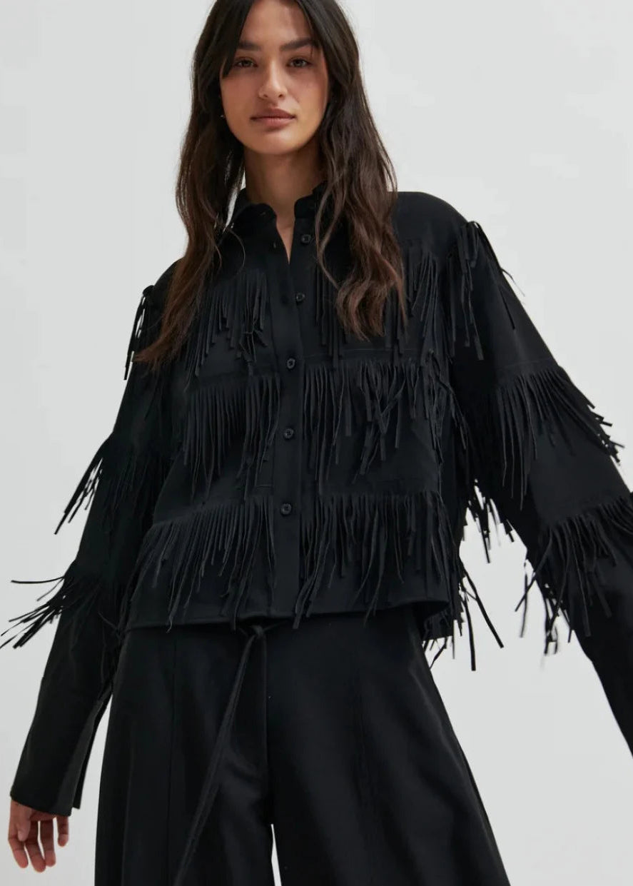 Dancing Black Fringe Shirt