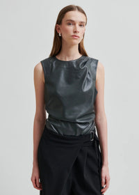 Seerie Faux Leather Top