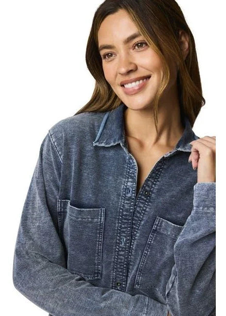 Gwen Terry Button Down Shirt - Indigo