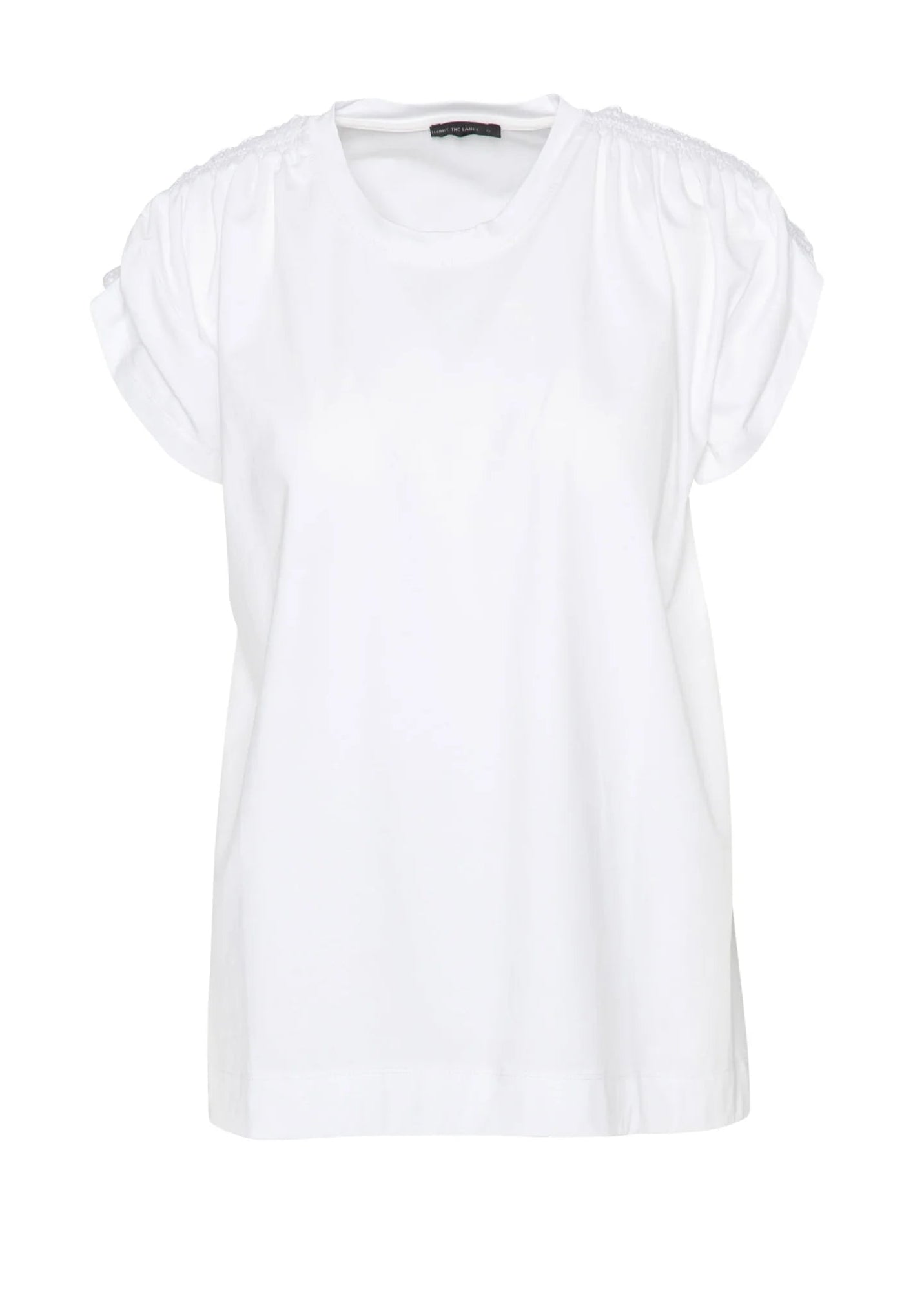 White sleeveless top on a white background