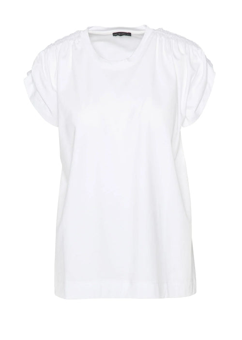 White sleeveless top on a white background
