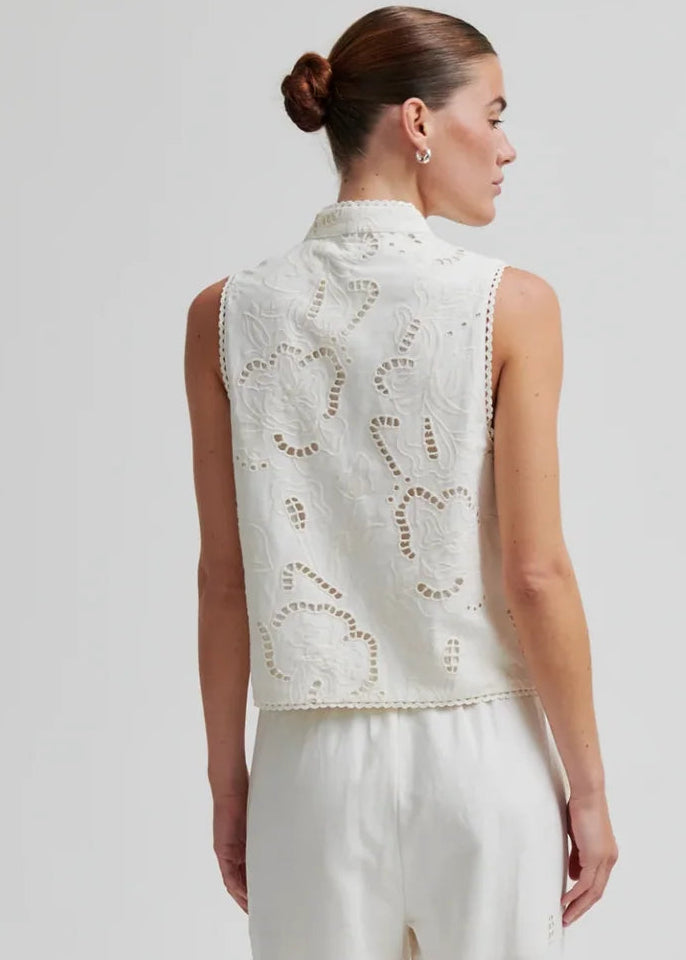 Vilea Tie Front Top - Eggnog