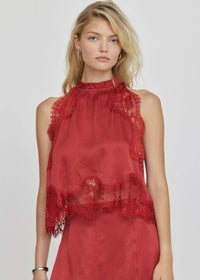 Visions Lace Top - Crimson