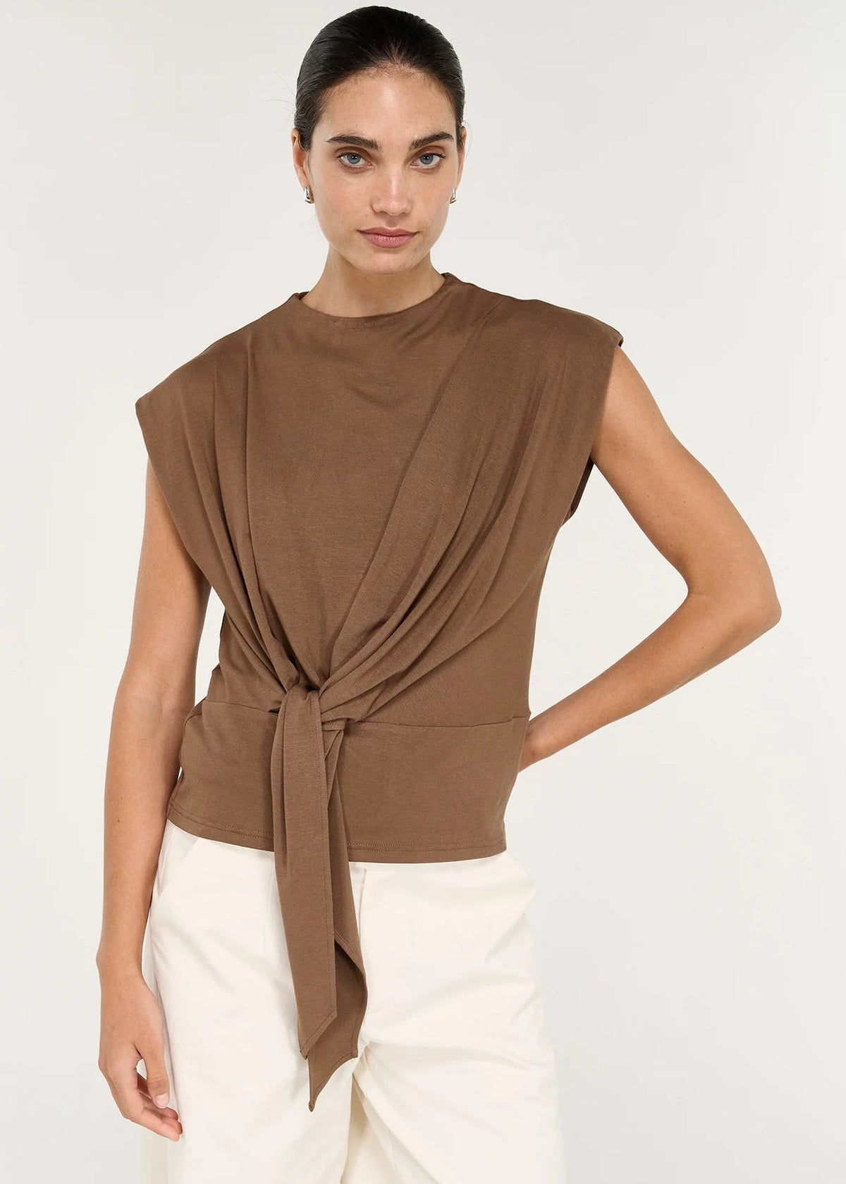 Willow Draped Top - Mocha